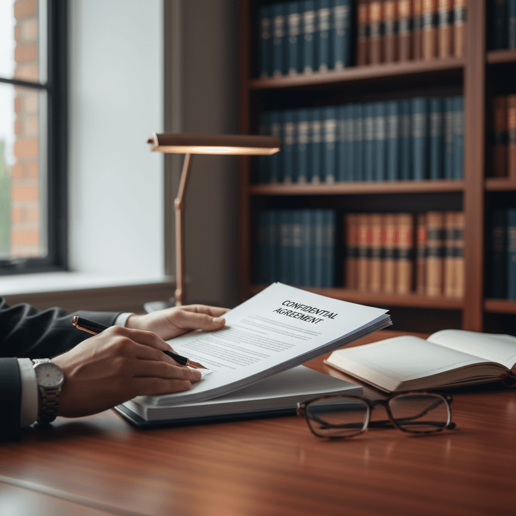 Master Service Agreement documentation and work order forms on desk